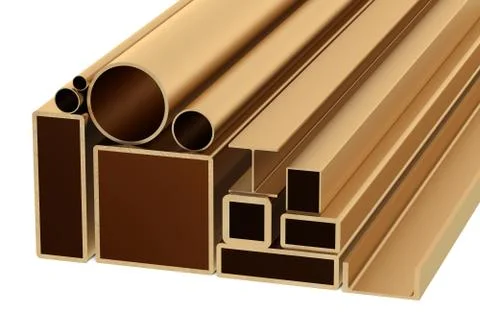Stack of Copper Rolled Metal Products Stock Illustration