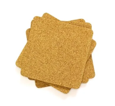 Stack of cork sheet, copy space for text Stock Photos