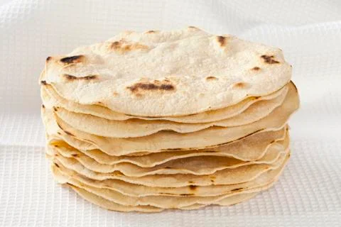 Stack of corn tortillas Stock Photos