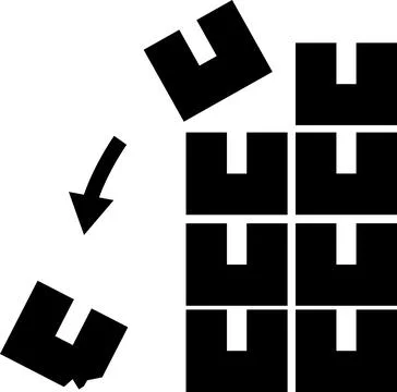 Stack correctly with falling dropping broken boxes icon. stacking limit warning Stock Illustration