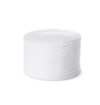 Stack of cotton pads on white background 库存照片