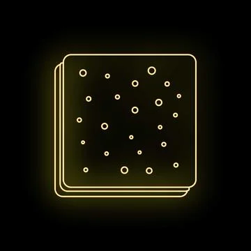 Stack of crackers with neon yellow outline glowing Stock Illustration