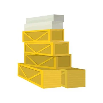Stack of Crates and Boxes with Goods Illustrazione stock