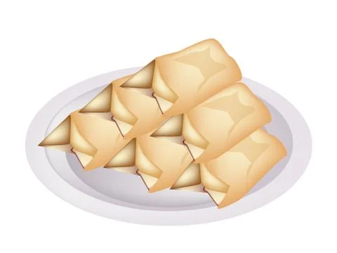 Stack of Cream Pancake on A Plate Stockillustratie