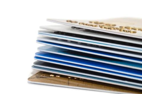 Stack of credit cards Stock Photos
