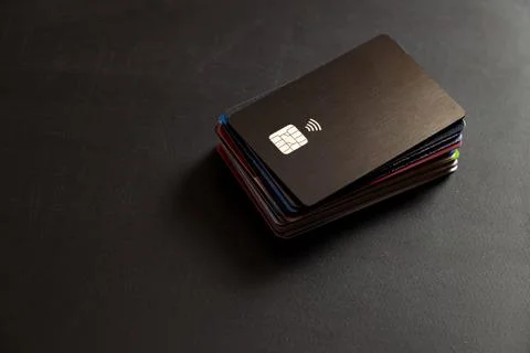 Stack of credit cards Stock Photos