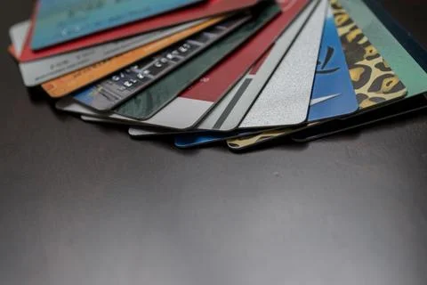 Stack of credit cards Stock Photos