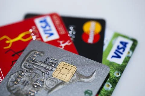 Stack of credit cards 写真素材