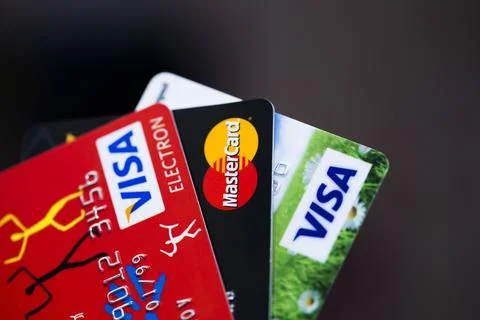 Stack of credit cards Stock Photos