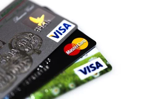 Stack of credit cards Stock Photos