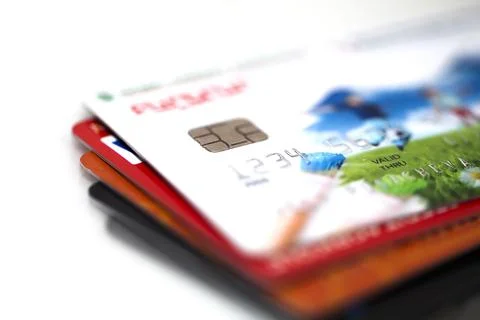 Stack of credit cards Stock Photos
