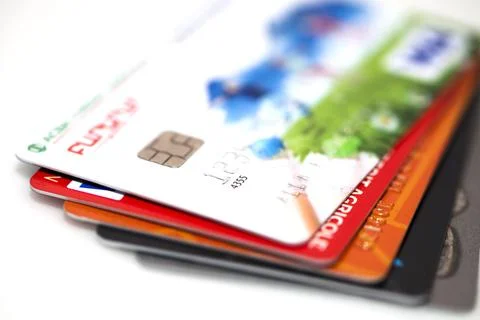 Stack of credit cards Stock Photos
