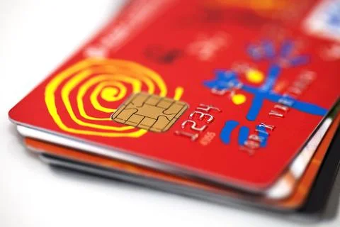 Stack of credit cards Stock Photos