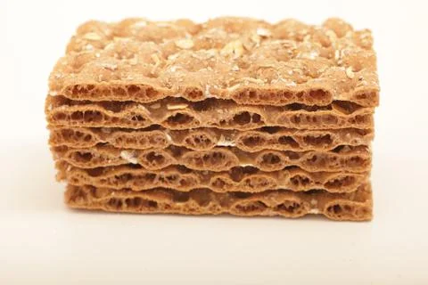 Stack of crispbread crackers Stock Photos