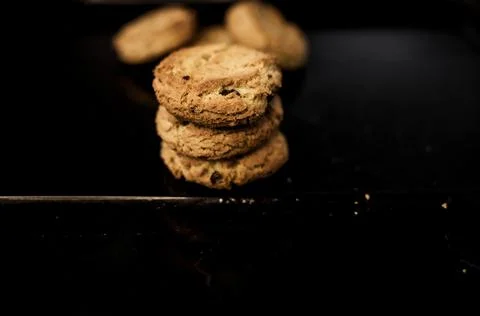 Stack of crunchy cookies Stock Photos