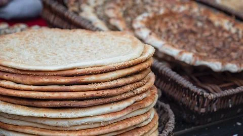 Stack of crusty pancake Stock Photos