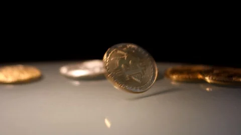 Stack of cryptocurrencies , bitcoin 4K Stock Footage 85515530