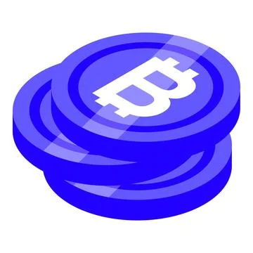 Stack of cryptocurrency coins showing growing investment in bitcoin Illustrazione stock