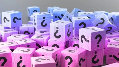 Stack cubes and question mark Stock Illustration