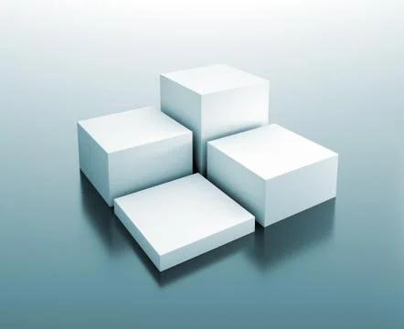 Stack of cubes on slightly mirror surface Stock Illustration