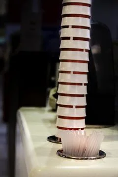 Stack of Cups and Straws Stock Photos