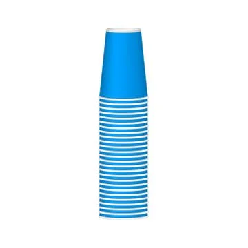 Stack of cups in blue design Stock Illustration