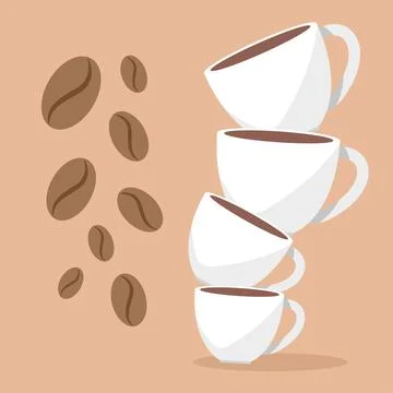 Stack of cups coffee 库存插图