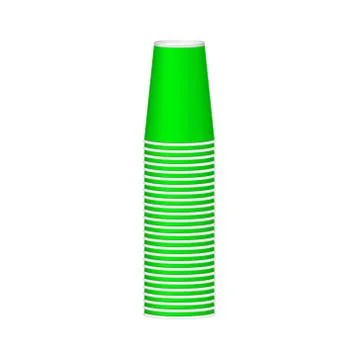 Stack of cups in green design Stock Illustration