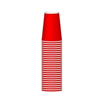 Stack of cups in red design Stock Illustration