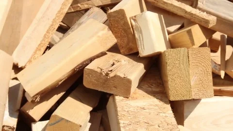 Stack of Cut Lumber Stock Footage 81751814