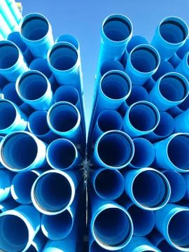 Stack of cylinders outdoors Foto stock