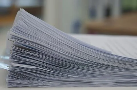 Stack of data document in office Stock Photos