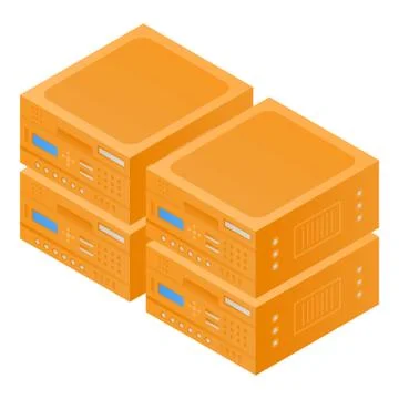 Stack data storage icon, isometric style Stock Illustration
