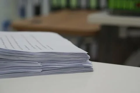 Stack of data work sheet Stock Photos