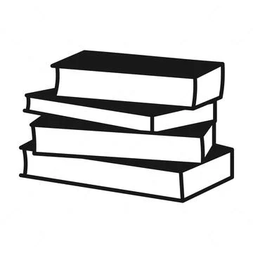 Stack decorative books silhouette, Stylized stack of four books Svg Stock Illustration