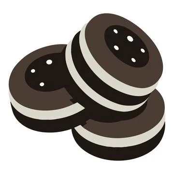 Stack of Delicious Chocolate Sandwich Cookies Illustration Stock Illustration