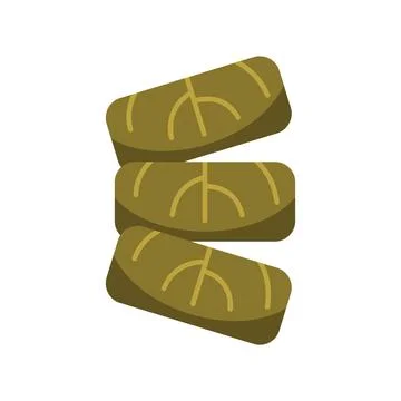 Stack of delicious dolmades wrapped in grape leaves Stock Illustration