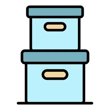 Stack delivery box icon color outline vector Stock Illustration
