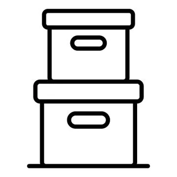 Stack delivery box icon, outline style Stock Illustration
