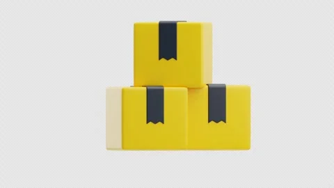 Stack of delivery boxes 3d animation Stock Footage 317210646