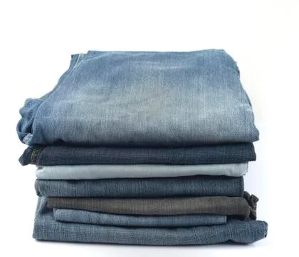 Stack of Denims Isolated on White Background 写真素材