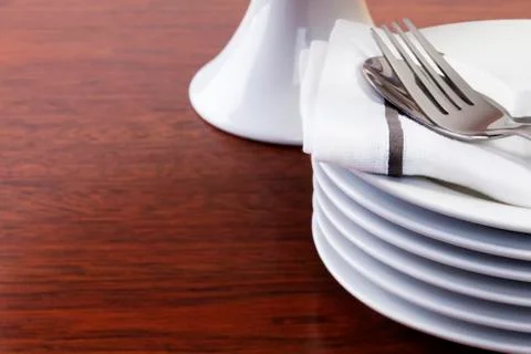 Stack of dessert plates Stock Photos