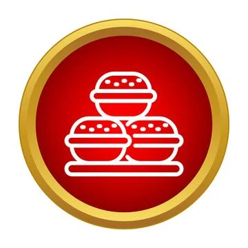 Stack of desserts on a plate minimal icon Stock Illustration