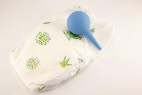 Stack of diapers isolated Stock Photos