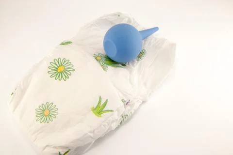 Stack of diapers isolated Stock Photos