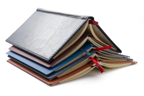 Stack of diaries Stock Photos