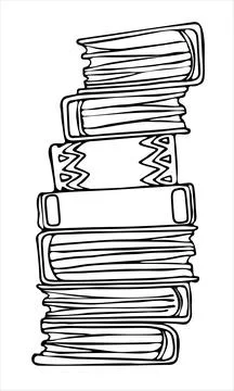 A stack of different books. Vector Stock Illustration