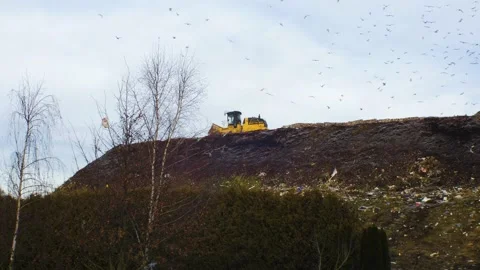 Stack of different types of large garbage dump, plastic bags, and landfill 動画素材 170011484