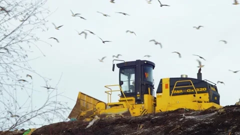 Stack of different types of large garbage dump, plastic bags, and landfill 動画素材 170011515