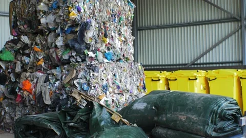 Stack of different types of large garbage dump, plastic bags, and landfill 動画素材 170011549